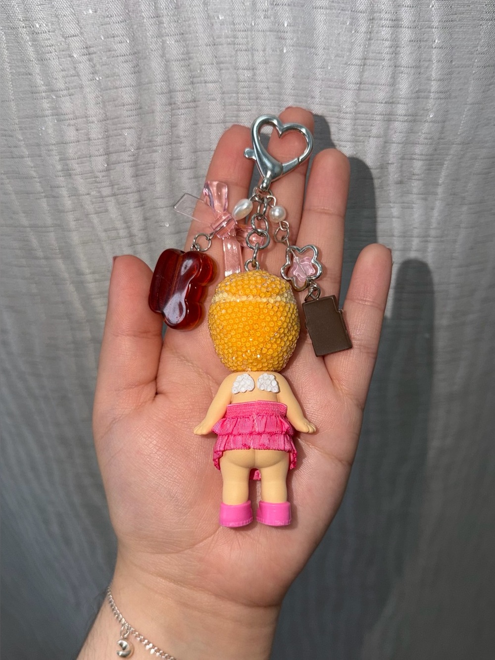 Sonny Angel Cream Puff Bedazzled Keychain - Picture 7 of 7